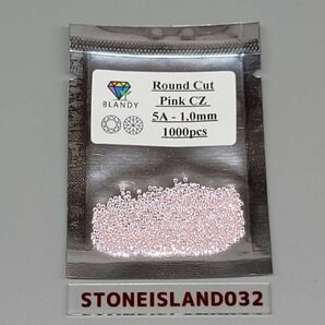 ピンク CZ 1.0mm×1000pcs 宝石 鉱石 輝き 高品質 宝石シリーズ ラウンド形状 桃色 キュービックジルコニア C682の画像1