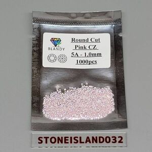 ピンク CZ 1.0mm×1000pcs 宝石 鉱石 輝き 高品質 宝石シリーズ ラウンド形状 桃色 キュービックジルコニア C682