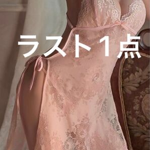 セクシーランジェリー ベビードール Tバック レディースランジェリー シースルー レース下着 ベビードール ピンク(1506)