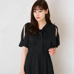 値下げ不可 herlipto Polka-Dot Open Shoulder Dress