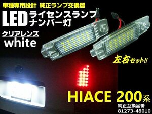 トヨタ 200系 ハイエース レジアスエース 純正交換 ライセンス ランプ ユニット ナンバー灯 6000k 36LED 白 ホワイト 2個 左右