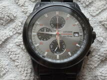 CITIZEN Chronograph 10BAR 0510-k006414 腕時計　シチズン　クロノグラフ　ブラック_画像1