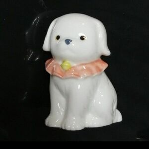 犬の置物 ホワイト 陶器製 昭和レトロ ビンテージ 置物 犬 ワンちゃん