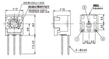 EV13 日本電産コパル電子 半固定抵抗器（トリマポテンショメータ）【CT-6N】30kΩ 未使用品_画像2