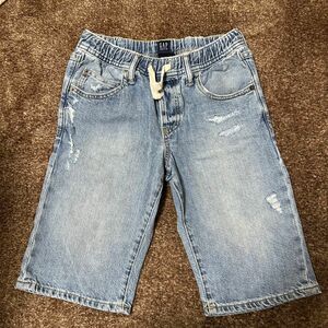 GAP ギャップ　ハーフパンツ　ジーンズ　キッズ　L 140 ダメージ加工 デニムハーフパンツ