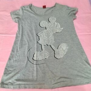 ユニクロ　半袖ミッキーtシャツ　グレー