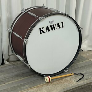 X575 KAWAI カワイ コンサート バスドラム BD-610 直径約63 × 41cm WEATHER KING Emperor Bass / 大太鼓 パーカッション 打楽器の画像1