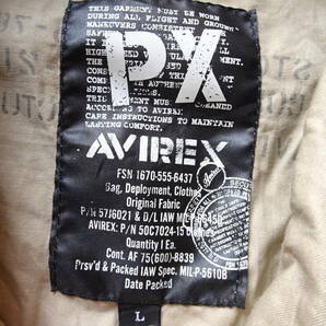 PX AVIREX/アヴィレックス/長袖シャツジャケット/比翼ボタンファスナー・フラップポケット/ミリタリー/ベージュ系カーキ/Lサイズ(4/12R)の画像3
