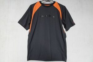 GOOD YEAR/グッドイヤー/半袖Tシャツ/速乾性素材/袖ぐりオレンジ切替配色/スポーツ/チャコールグレー/Mサイズ(4/9R)