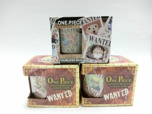 未使用 ONE PIECE ワンピース 手配書 マグカップ セット ゾロ/サンジ + ステンレスマグ ナミ／YL240324004