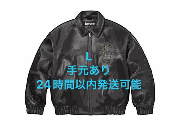 Supreme Gem Studded Leather Jacket "Black"
