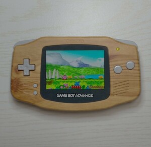 IPS liquid crystal LR button switch modification Game Boy Advance wood color backlight [ option :Bluetooth installing possible ]