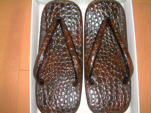  sandals setta * imitation leather crocodile * original leather bottom * chocolate 