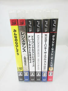 F9802*PS3 soft 6 pcs set * gran theft auto V/ resistance / all. GOLF5/ Kingdom Hearts /mon handle 3rd HD/ gong ke builder z