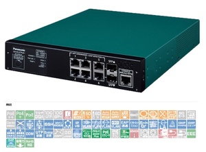 F9766【PoE給電スイッチングハブ】Panasonic PN260493N GA-ML4TPoE+★パナソニック GA-MLシリーズ 装置全体62W給電 4ポート給電★未使用