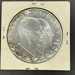  古銭 外国銭 外国コイン ノルウェー 1970年 25クローネ 銀貨 解放25周年記念硬貨 真贋 詳細不明の画像2