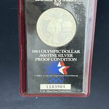 1983 OLYMPIC DOLLAR AMERICA オリンピック アメリカ 銀貨 26.73g 1ドル 900 FINE SILVER ★ 希少品 アンティーク コレクション _画像2