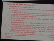 幻のTWA（Trans World Airlines）トランス・ワールド航空　古い搭乗券２枚　ロンドン発ニューヨーク行　美品　送料８４円_画像4