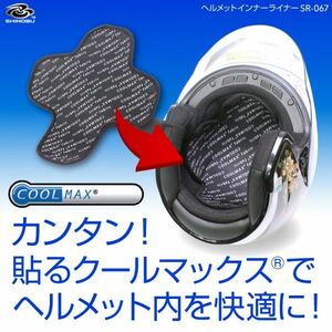 バイク Shinobu Riders ヘルメット インナーライナー COOLMAX Lサイズ ヘルメットスペーサー 調整パット 調整スポンジ サイズ調整 ブラック