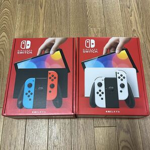 新品未使用 Nintendo Switch(有機ELモデル) Joy-Con(L)/(R) ホワイト ネオンブルーネオンレッド ニンテンドースイッチ 本体 2台 セットの画像1