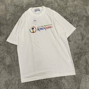 新品未使用 タグ付き FIFA WORLD CUP KOREA JAPAN Tシャツ 半袖カットソー ホワイト 白 メンズ トップス 最落なし （O18）