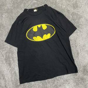 BATMAN バットマン Tシャツ 半袖カットソー サイズL ブラック 黒 メンズ トップス 最落なし （O18）