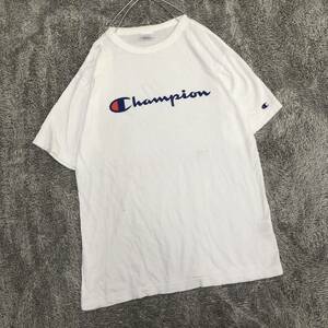 champion チャンピオン 半袖Tシャツ クルーネック サイズXL ホワイト 白 ロゴプリント ゆったり　オーバー メンズ トップス 最落無 （P18）