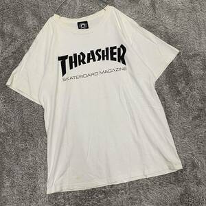 THRASHER スラッシャー Tシャツ 半袖カットソー サイズM ホワイト 白 メンズ トップス 最落なし （Q18）