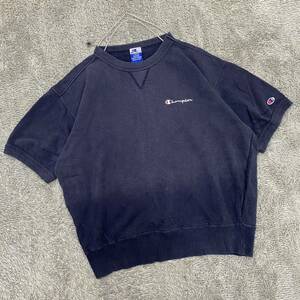 Champion チャンピオン Tシャツ 半袖カットソー スウェット生地 サイズL ネイビー 紺色 メンズ トップス 最落なし （R18）