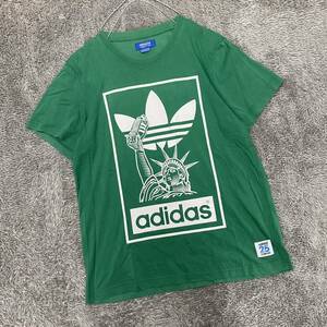 adidas アディダス Tシャツ 半袖カットソー サイズXO グリーン 緑 メンズ トップス 最落なし （S18）