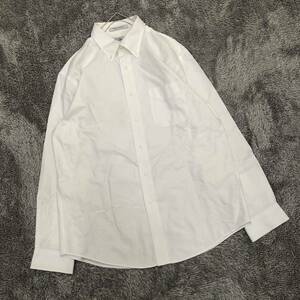 L.L.BEAN エルエルビーン ボタンダウン ドレスシャツ 長袖シャツ サイズ15ハーフ-32 ホワイト 白 無地 メンズ トップス 最落なし （S18）