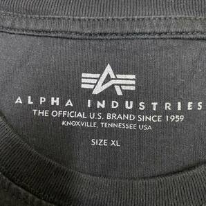 ALPHA INDUSTRIES アルファインダストリーズ Tシャツ 半袖カットソー サイズXL ブラック 黒 メンズ トップス 最落なし （T18）の画像6