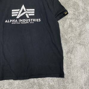 ALPHA INDUSTRIES アルファインダストリーズ Tシャツ 半袖カットソー サイズXL ブラック 黒 メンズ トップス 最落なし （T18）の画像5
