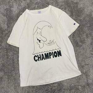 USA製 Champion チャンピオン T1011 Tシャツ 半袖カットソー サイズL ホワイト 白 メンズ トップス 最落なし （T18）