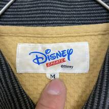 Disney ディズニー VINTAGE ヴィンテージ 長袖シャツ ポロシャツ サイズM イエロー 黄色 メンズ トップス 最落なし （T18）_画像5
