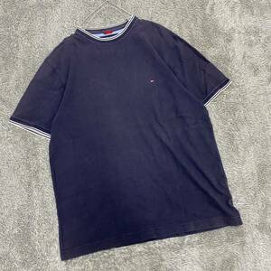 TOMMY HILFIGER トミーヒルフィガー Tシャツ 半袖カットソー サイズM ネイビー 紺色 メンズ トップス 最落なし （T18）