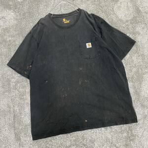 Carhartt カーハート Tシャツ 半袖カットソー オリジナルフィット サイズXL ブラック 黒 メンズ トップス 最落なし （U18）