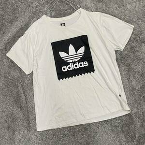 adidas アディダス Tシャツ 半袖カットソー サイズXL ホワイト 白 メンズ トップス 最落なし （U18）
