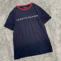 TOMMYHILFIGER トミーヒルフィガー Tシャツ 半袖カットソー サイズL ネイビー 紺色 メンズ トップス 最落なし （U18）_画像1