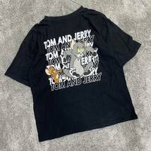 TOM AND JERRY トムとジェリー Tシャツ 半袖カットソー サイズM ブラック 黒 メンズ トップス 最落なし （X18）_画像2