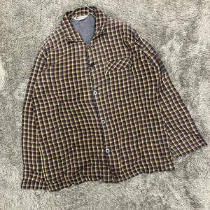 Aquascutum アクアスキュータム カジュアルシャツ パジャマシャツ サイズM タータンチェック コットン メンズ トップス 最落なし （W18）