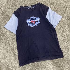 POLO SPORT ポロスポーツ RALPH LAUREN ラルフローレン Tシャツ 半袖カットソー サイズ150 ネイビー 紺色 キッズ 子供服 最落なし （Z18）