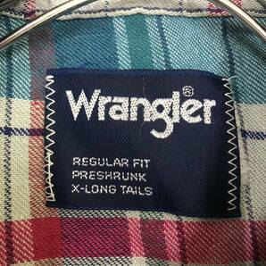 wrangler ラングラー バンドカラーシャツ ウエスタンシャツ 長袖シャツ サイズM相当 七分袖 コットン メンズ トップス 最落なし （R18）の画像6
