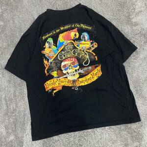 VINTAGE ヴィンテージ 髑髏 ドクロ Tシャツ 半袖カットソー サイズ2XL ブラック 黒 メンズ トップス 最落なし （A19）