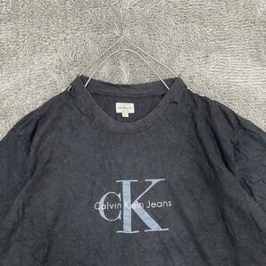 Calvin Klein Jeans カルバンクラインジーンズ Tシャツ 半袖カットソー サイズM ブラック 黒 メンズ トップス 最落なし （B19）の画像3