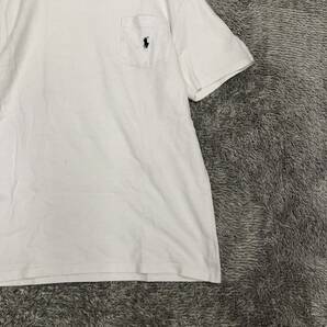 Polo Ralph Lauren ポロラルフローレン 半袖Tシャツ Vネック サイズL ポケットT ワンポイント ホワイト 白 メンズ トップス 最落無 （C19）の画像5