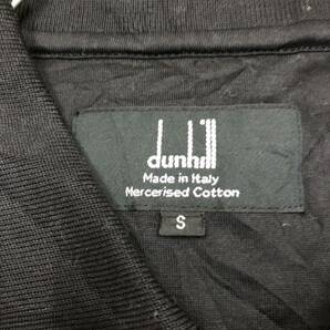 dunhill ダンヒル 長袖ポロシャツ サイズS ブラック 黒 無地 ワンポイント ポケット イタリア製 コットン メンズ トップス 最落無 （C19）の画像6