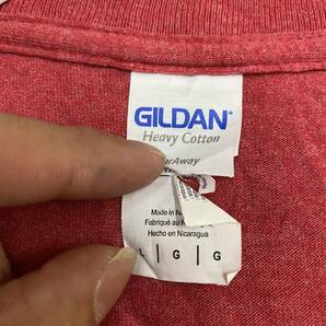 US古着 GILDAN ギルダン Tシャツ 半袖カットソー サイズL レッド 赤 メンズ トップス 最落なし （H19）の画像6