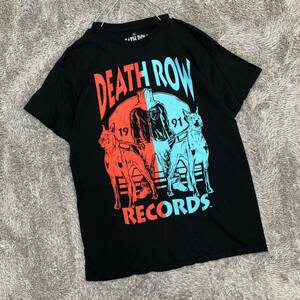US古着 DEATH ROW Records デスロウレコード 半袖Tシャツ プリントT サイズM ブラック 黒 カットソー メンズ トップス 最落なし （I19）