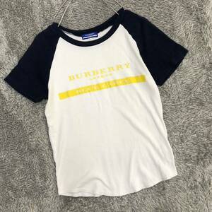 Burberry Blue label バーバリーブルーレーベル 半袖Tシャツ ラグラン プリントロゴ サイズM ホワイト レディース トップス 最落無 （J19）